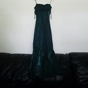 Green evening party long dress